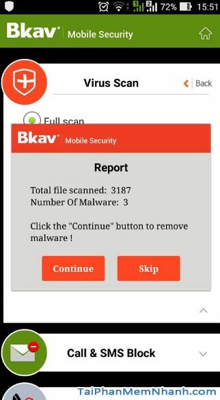 Hình 5 Tải phần mềm chống nghe lén, diệt virus Bkav Mobile cho Android