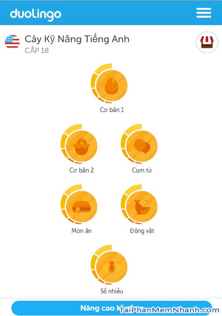 học tiếng anh với Duolingo