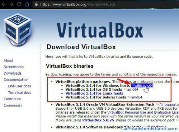 tải virtualbox từ trang chủ