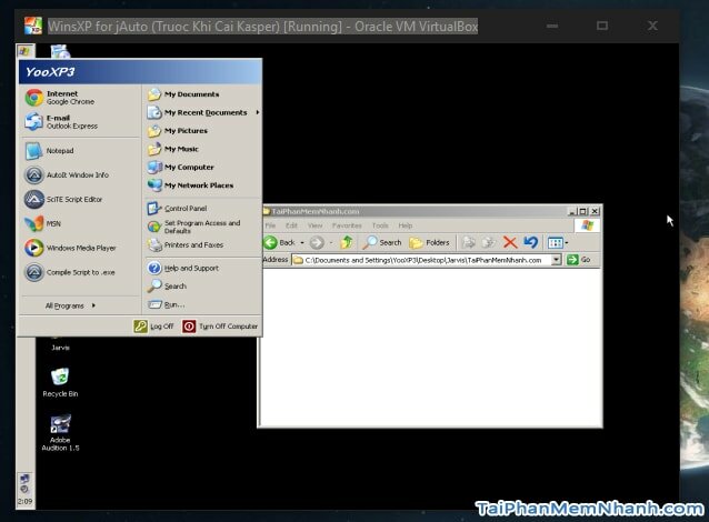 hệ điều hành Windows XP được cài vào VirtualBox