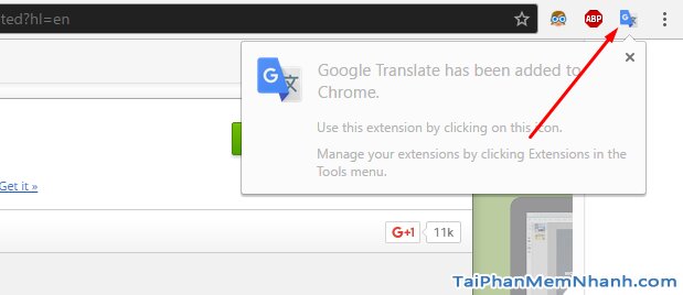 hoàn tất cài ứng dụng Google translate
