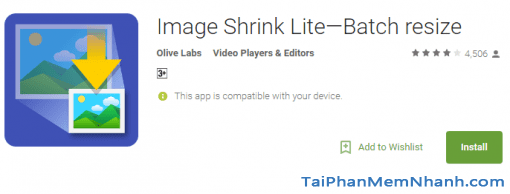 giảm dung lượng ảnh trên android với Image Shrink Lite — Batch resize
