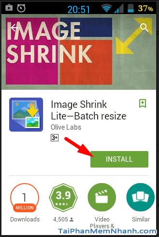 cài đặt Image Shrink Lite từ Google Play Store