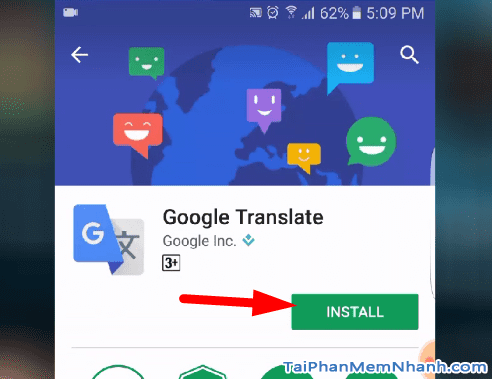 nhấn install để cài đặt Google dịch