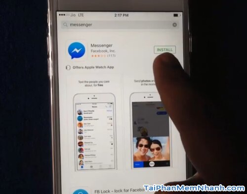 nhấn vào cài đặt để cài messenger cho iPhone 6
