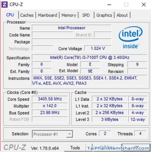 Hướng dẫn kiểm tra cấu hình máy tính, PC & Laptop với phần mềm CPU-Z + Hình 8