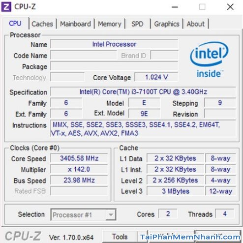 Hướng dẫn kiểm tra cấu hình máy tính, PC & Laptop với phần mềm CPU-Z + Hình 9