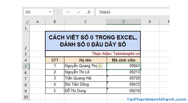 3 Cách nhập dãy số bắt đầu bằng chữ số 0 trên Microsoft Excel + Hình 2