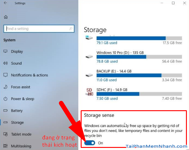 Tắt Storage Sense - Ngăn Windows 10 tự động xóa file + Hình 6