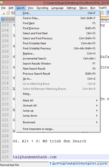 Notepad++ : Những tổ hợp phím tắt hữu ích bạn cần biết + Hình 22