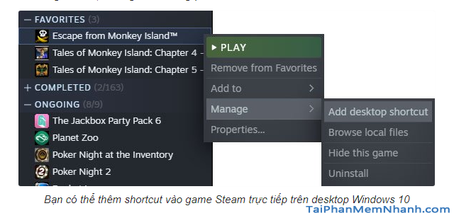 Cách ghim game Steam trên máy tính Windows 10 + Hình 4
